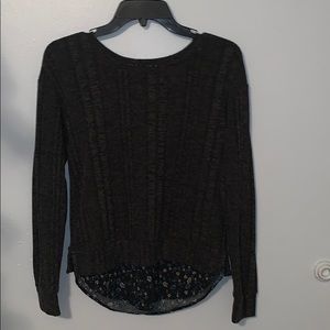 Dark gray and floral sweater